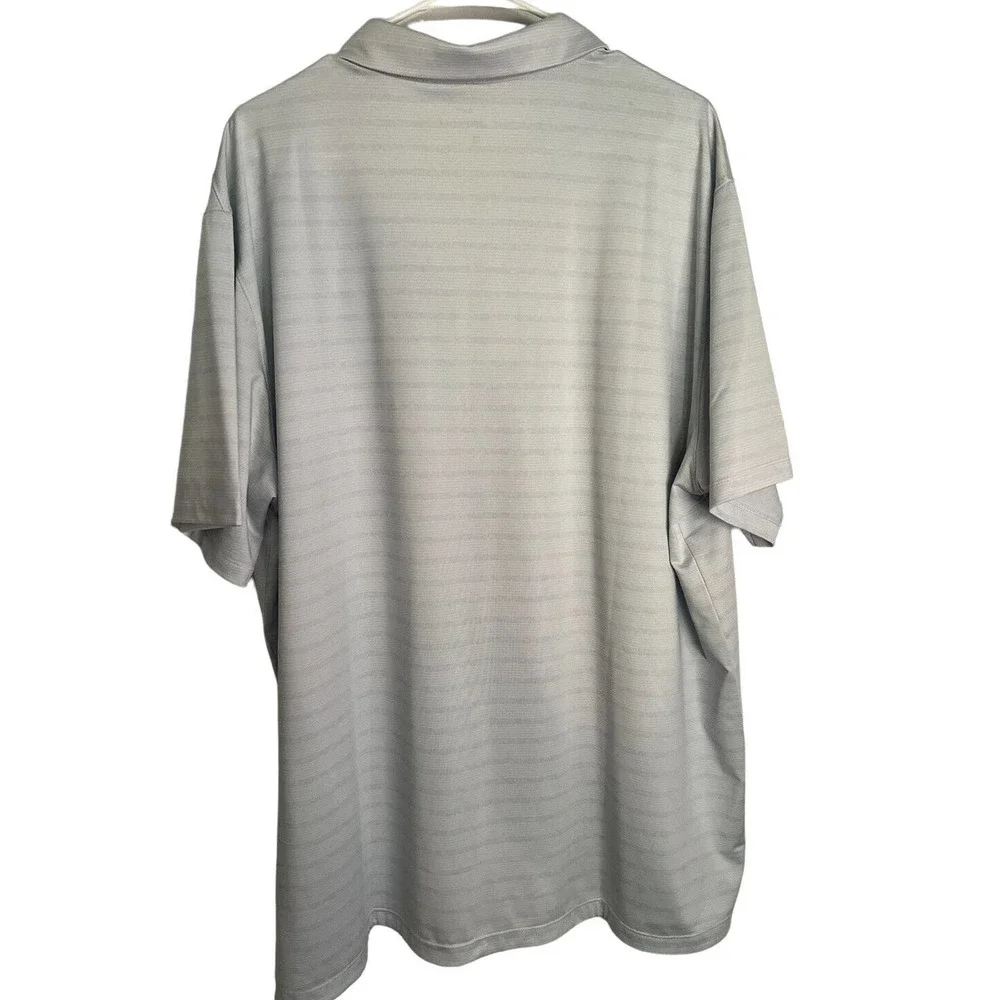 Nike Dri Fit Gray Polo Shirt Mens Collar Pullover Strech Size‎ 2XL